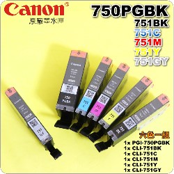 Canon tXPixma Ink PGI-750PGBK CLI-751BK CLI-751C CLI-751M CLI-751Y CLI-751GY