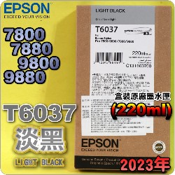 EPSON T6037 H-tX(220ml)-(2023~)(EPSON STYLUS PRO 7800/7880/9800/9880)(LIGHT BLACK)